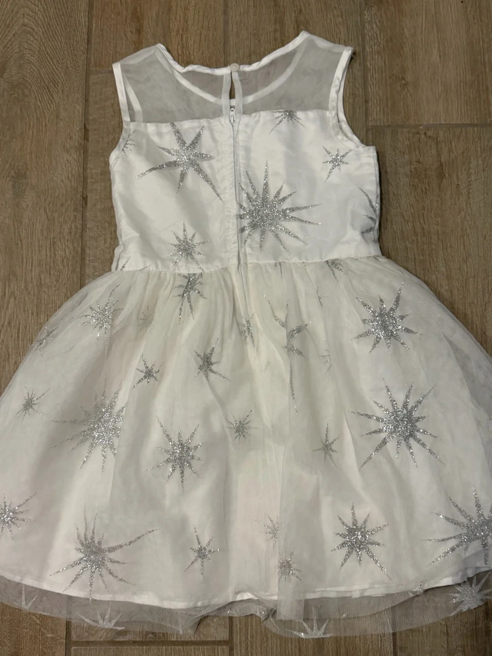The Children's Place White Satin and Tulle Dress (white)